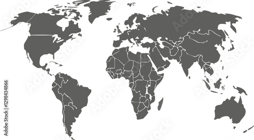 World map on white background. Vector 