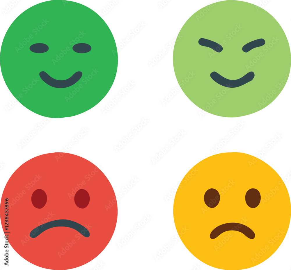 Three smileys green, yellow and red. Three smileys green, yellow and red.