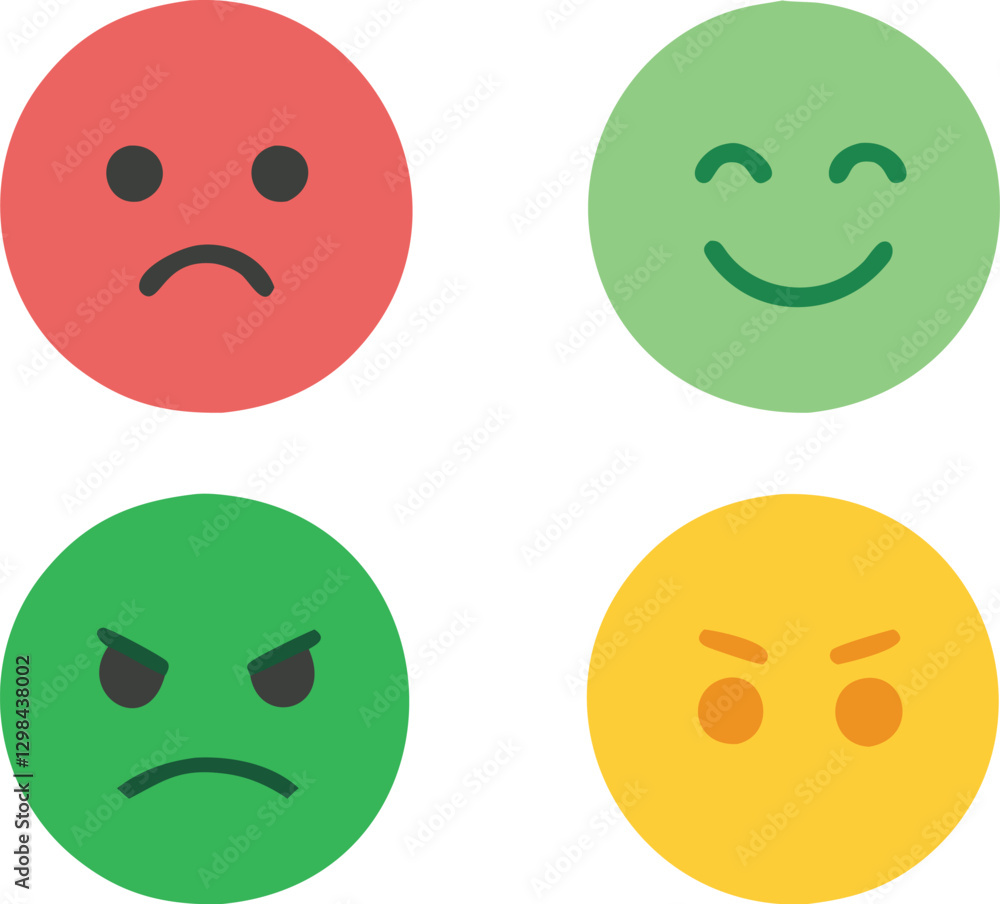 Three smileys green, yellow and red. Three smileys green, yellow and red.