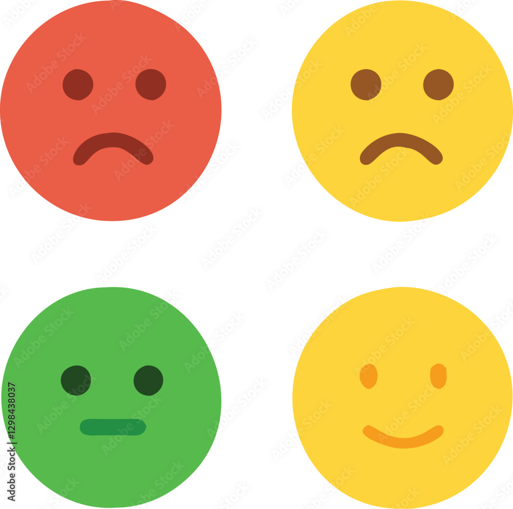 Three smileys green, yellow and red. Three smileys green, yellow and red.
