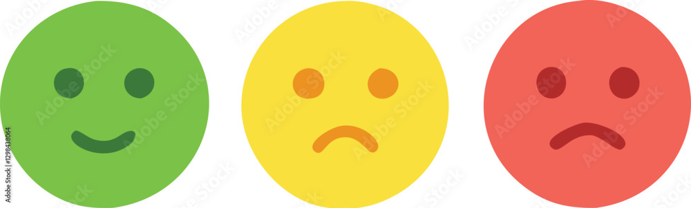 Fototapeta premium Three smileys green, yellow and red.