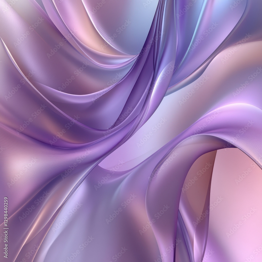 Fototapeta premium Smooth purple waves flow like silk, a soft, shiny backdrop