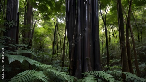 Majestic African Blackwood Tree Surrounded by Tranquil Forest Landscape