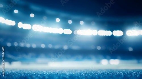 Illuminated stadium lights shining brightly in the night sky background