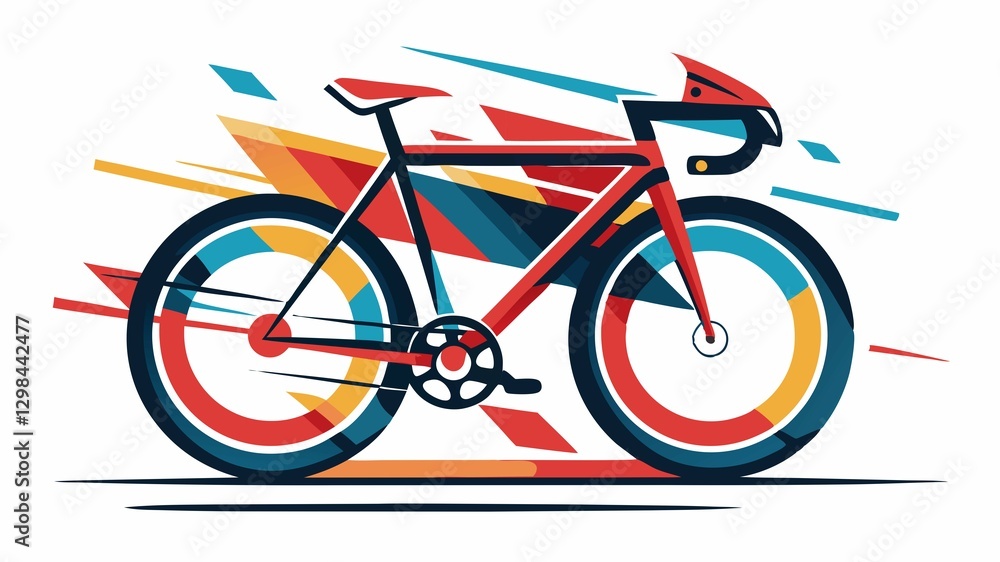 Fototapeta premium This image offers a visually stunning and dynamic depiction of racing bikes against a minimalist white background, effectively capturing the speed, power, and technological sophistication