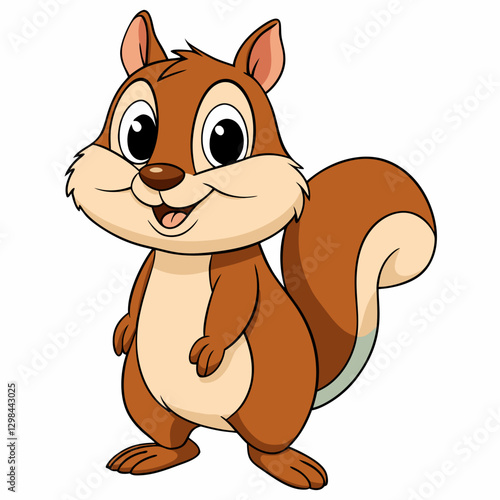 Cartoon chipmunk smiling with a cheerful expression