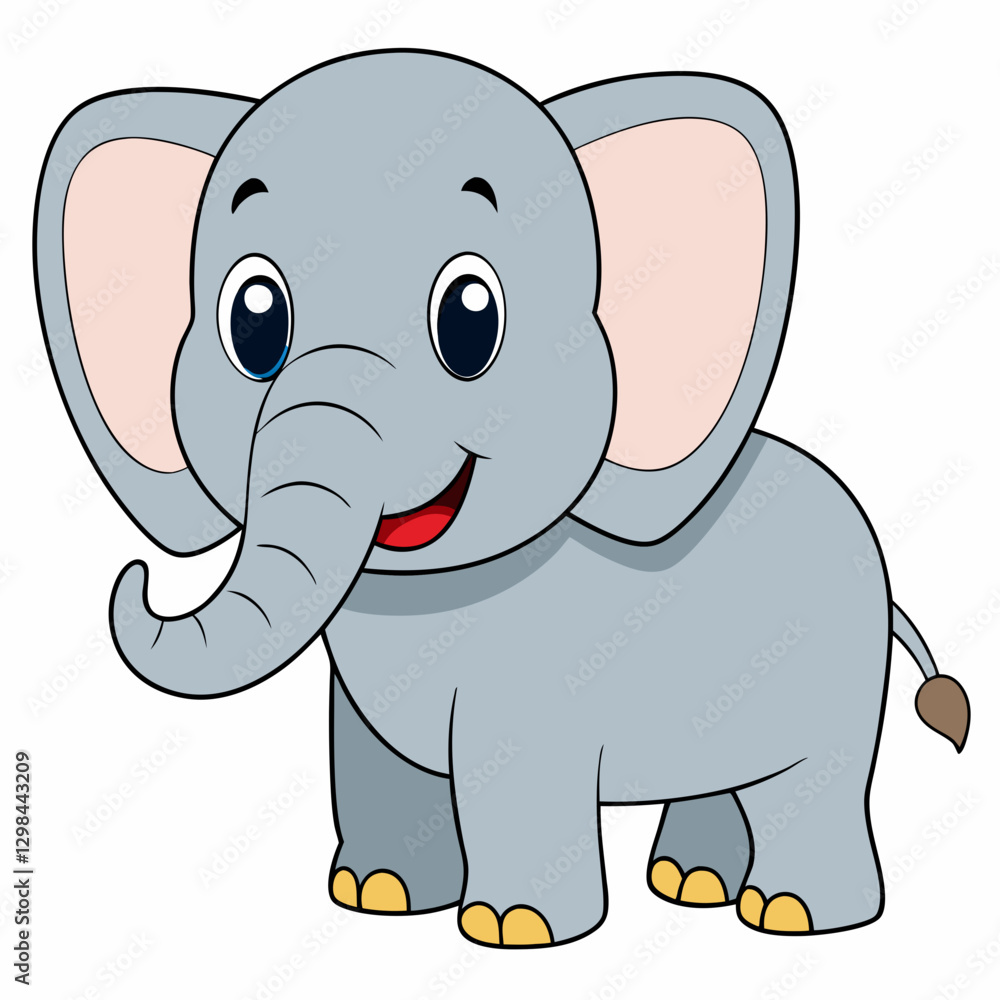 Fototapeta premium Happy cartoon elephant smiling