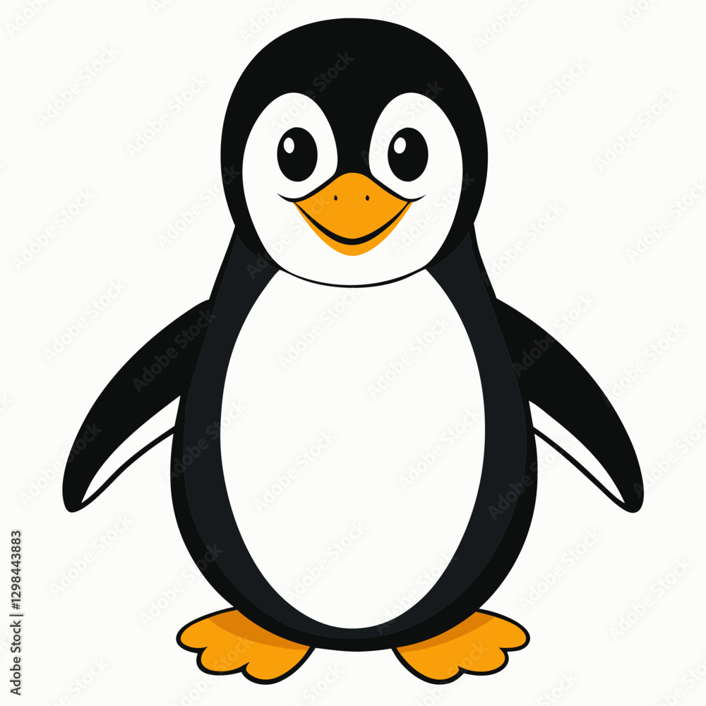 Obraz premium Penguin icon smiling against a light background