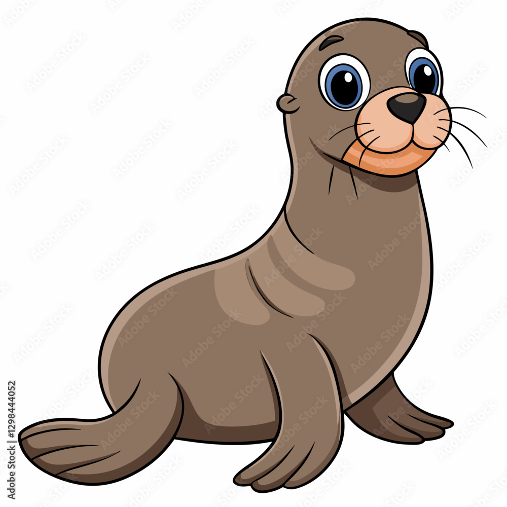Fototapeta premium Sea Lion cartoon character smiling
