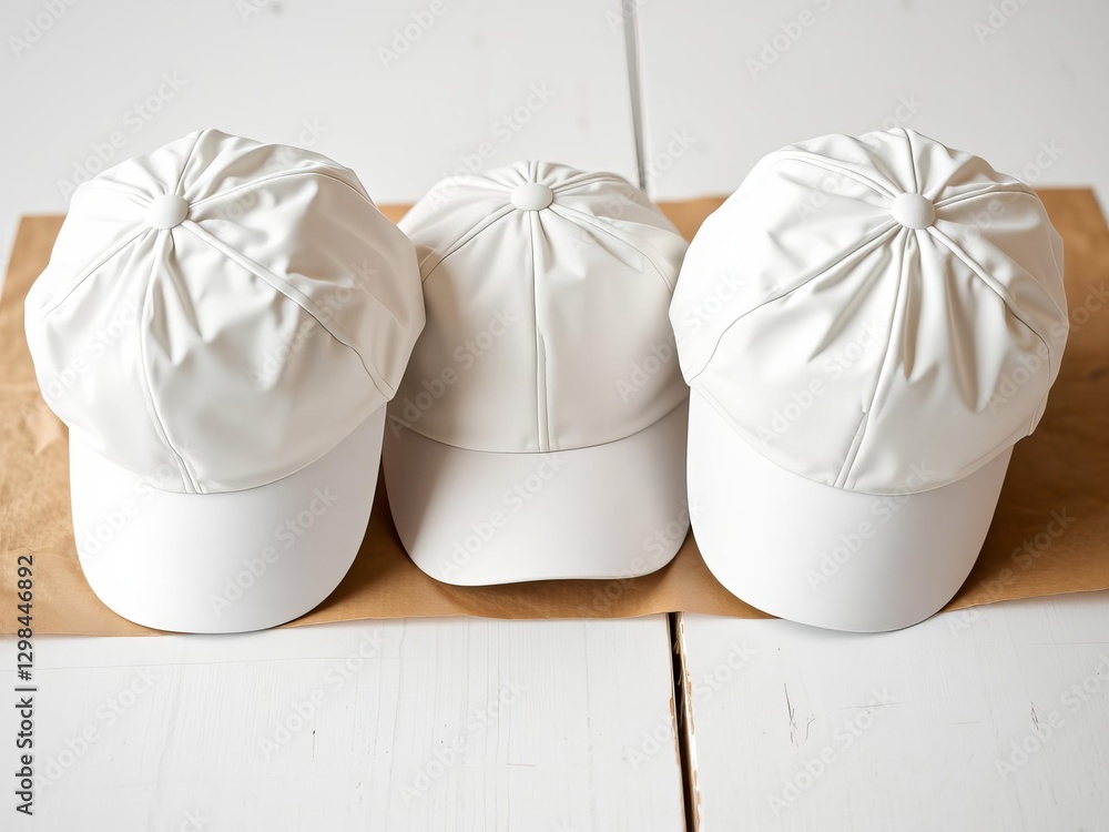 Set of three blank kraft paper bowls with caps for fast food on white wood table closeup food mockup for branding identity advertising, kraft paper, fast food Set of three blank kraft paper bowls with caps for fast food on white wood table closeup food mockup for branding identity advertising, kraft paper, fast food