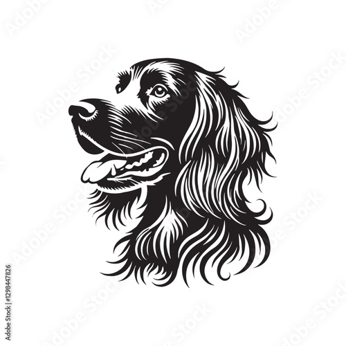 Minimalist English Setter Dog Silhouette - English Setter  Dog Vector - Illustration of English Setter Dog.