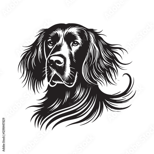 Minimalist English Setter Dog Silhouette - English Setter  Dog Vector - Illustration of English Setter Dog.