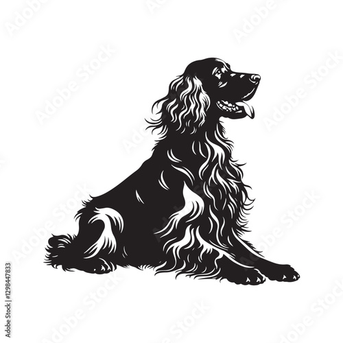 Minimalist English Setter Dog Silhouette - English Setter  Dog Vector - Illustration of English Setter Dog.