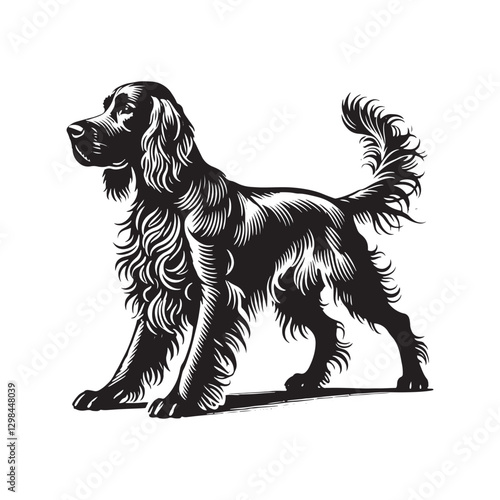 Minimalist English Setter Dog Silhouette - English Setter  Dog Vector - Illustration of English Setter Dog.
