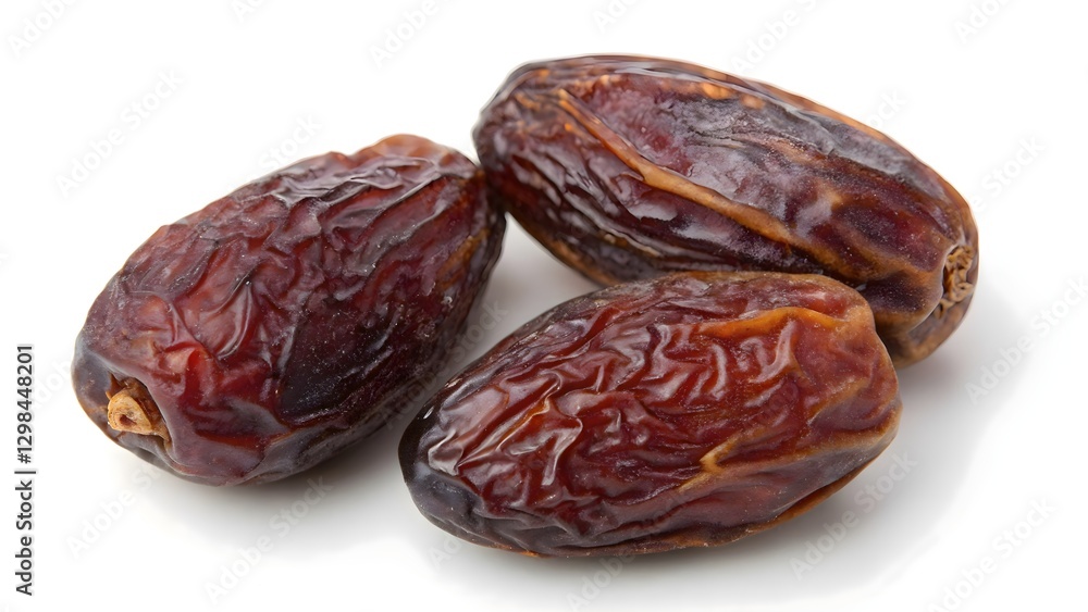 Fresh dried dates on white background Fresh dried dates on white background