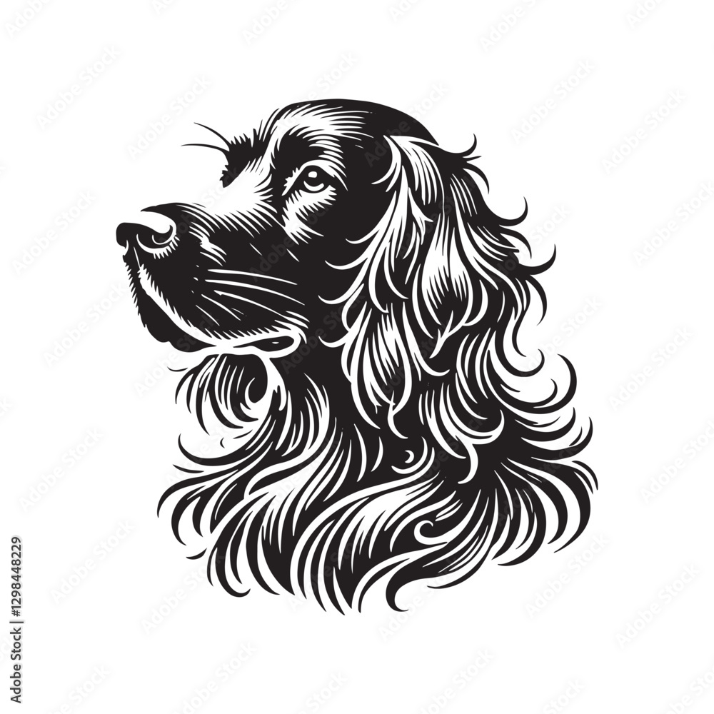 Obraz premium Minimalist English Setter Dog Silhouette - English Setter Dog Vector - Illustration of English Setter Dog.