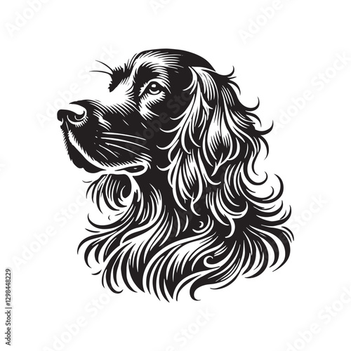 Minimalist English Setter Dog Silhouette - English Setter  Dog Vector - Illustration of English Setter Dog.