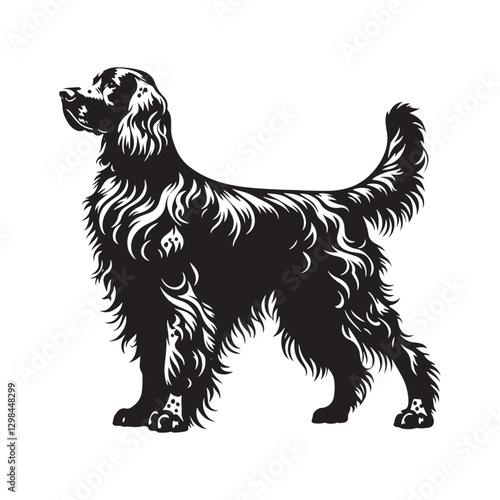 Minimalist English Setter Dog Silhouette - English Setter  Dog Vector - Illustration of English Setter Dog.