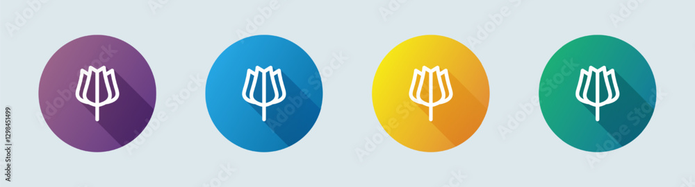 Bloom line icon in flat design style. Flower signs vector illustration. Bloom line icon in flat design style. Flower signs vector illustration.