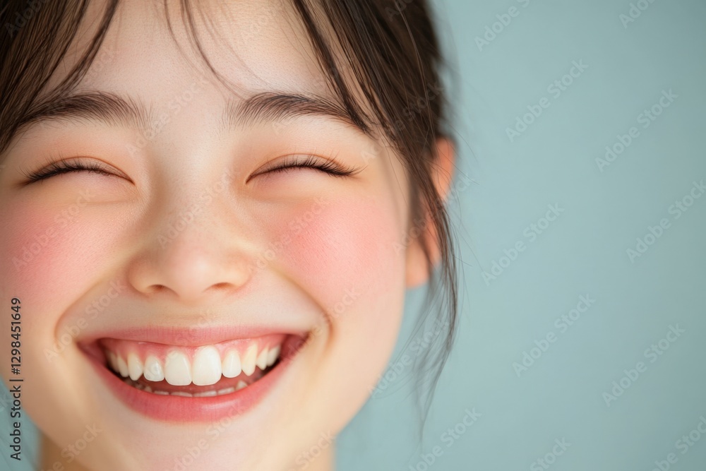 happy Woman smiling with closed Eyes. happy Woman smiling with closed Eyes.
