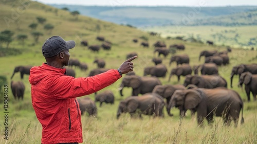 Canvas Print African savanna ecotourism a guide to observing elephants responsibly
