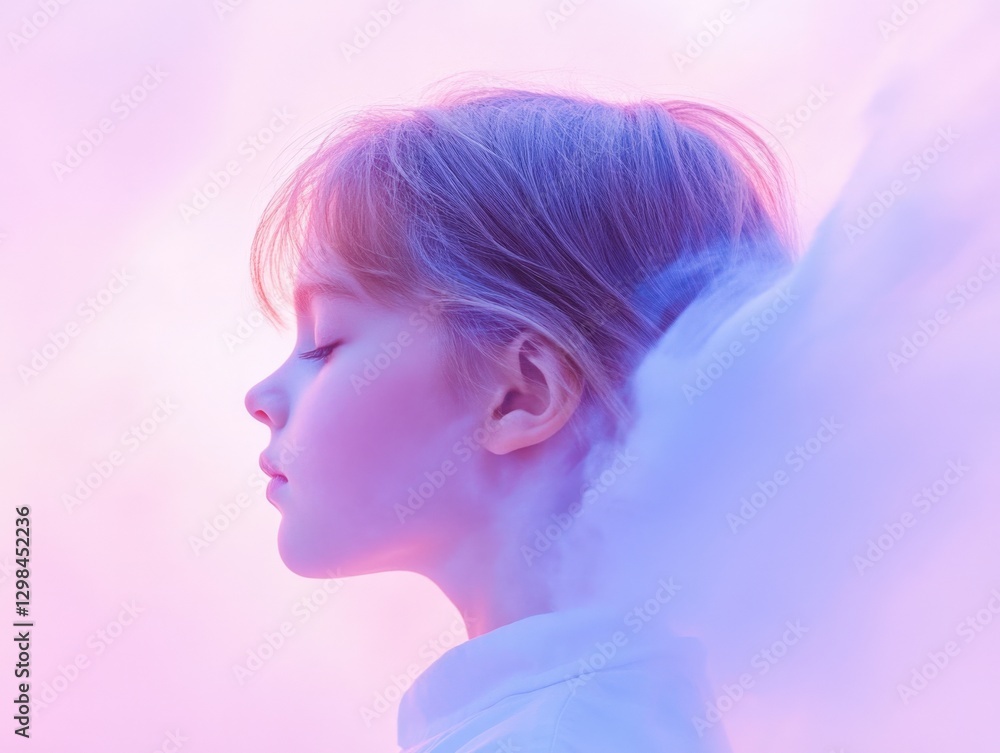 Child in Profile with Dreamy Soft Lighting Child in Profile with Dreamy Soft Lighting