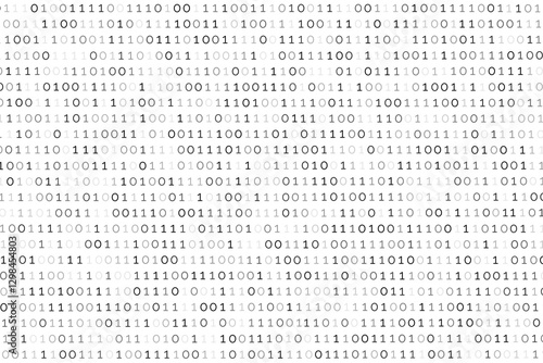 White digital matrix of binary code numbers background