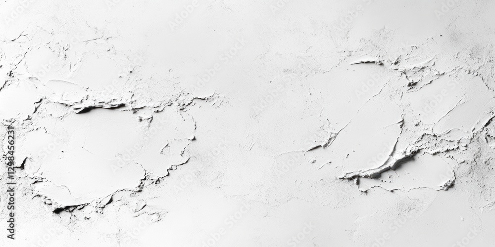 Distressed plaster creates an abstract white textured surface effect Distressed plaster creates an abstract white textured surface effect