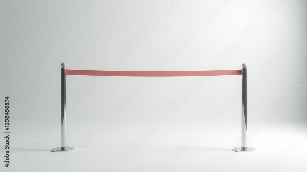 Finish line tape, Ultra-minimalist finish line tape on a stark white backdrop lit with diffused light for shadow focus Finish line tape, Ultra-minimalist finish line tape on a stark white backdrop lit with diffused light for shadow focus