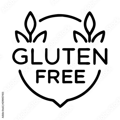 Gluten-free label icon in black outline style
