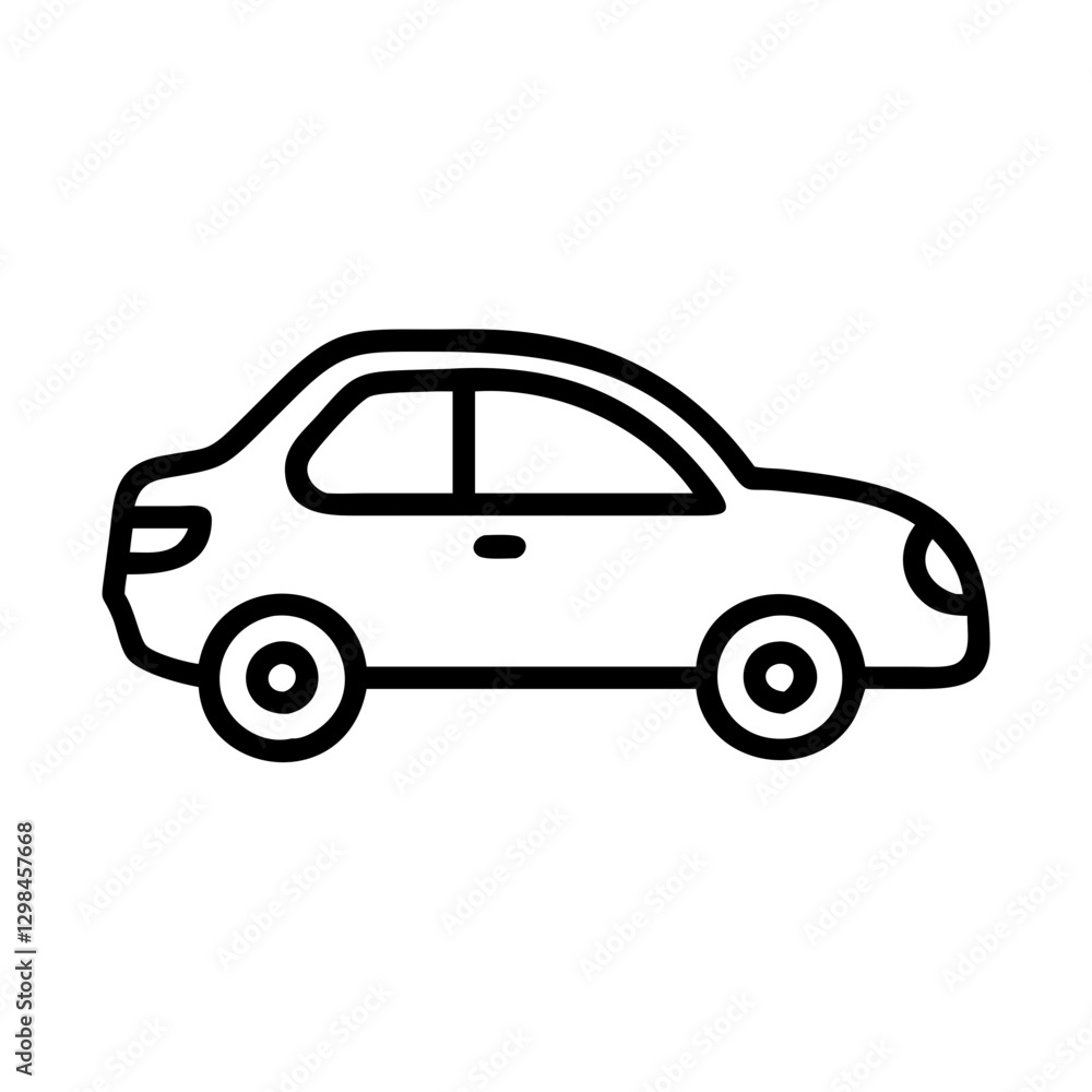 Car line icon representing transportation and travel Car line icon representing transportation and travel