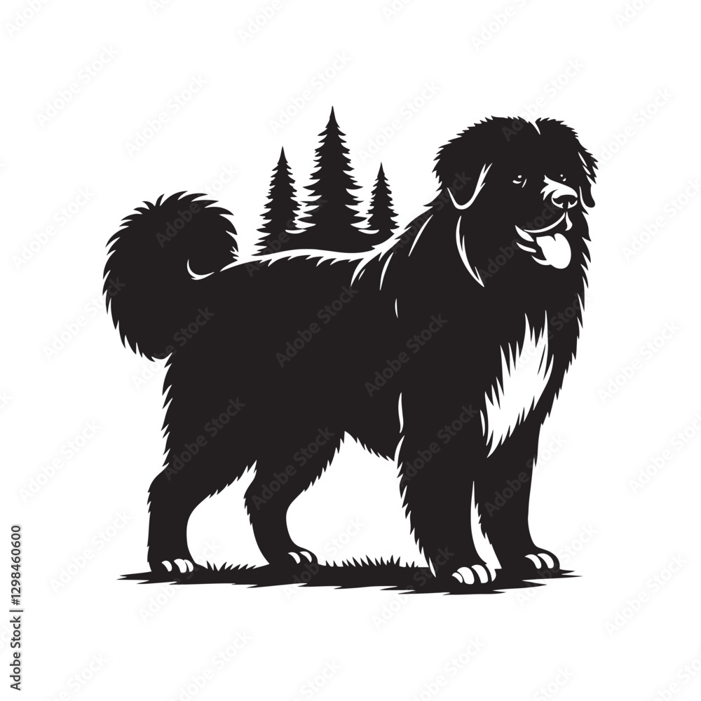 Estrela Mountain Dog Vector - Estrela Mountain Dog Design - Minimalist Estrela Mountain Dog Silhouette.
