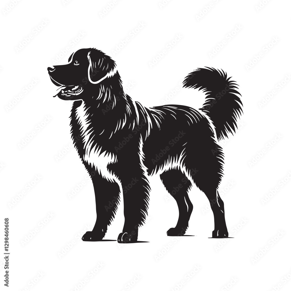 Fototapeta premium Estrela Mountain Dog Vector - Estrela Mountain Dog Design - Minimalist Estrela Mountain Dog Silhouette.