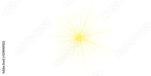 PNG Sunlight rays with a special lens flare effect on a transparent background. Overlay light transition with natural sun glow, bright highlights, and realistic light leaks. Perfect for stock 