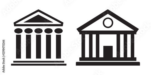 Abstract Vector Bank Building Icon or Logo Design Template