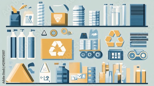 Infographic overview of recycling processes and waste management in industrial environments