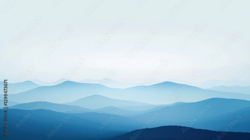 Serene Blue Mountains: A Misty Panorama Serene Blue Mountains: A Misty Panorama