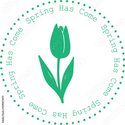 Spring has come tulip rubber stamp