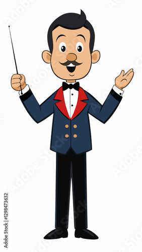Choir Conductor with baton conducting