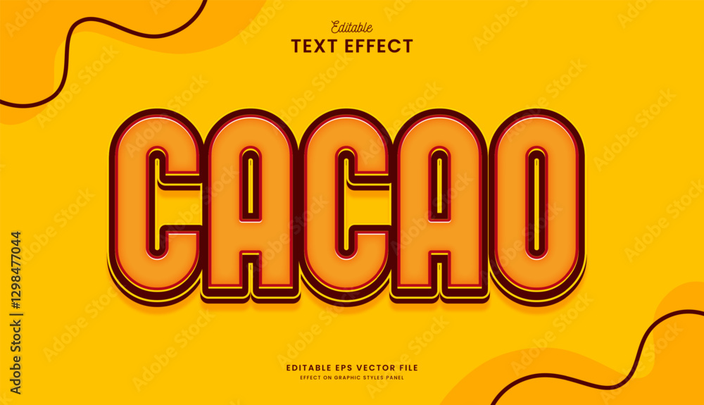 Obraz premium decorative yellow cacao editable text effect design