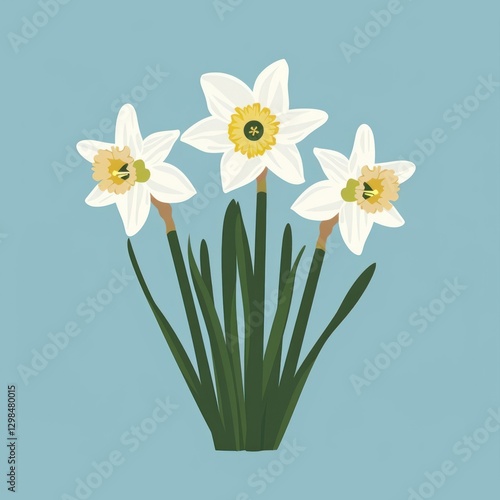Wallpaper Mural White Daffodills daffodil illustration flowers. Torontodigital.ca