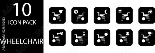 wheelchair Editable  Icon Set
