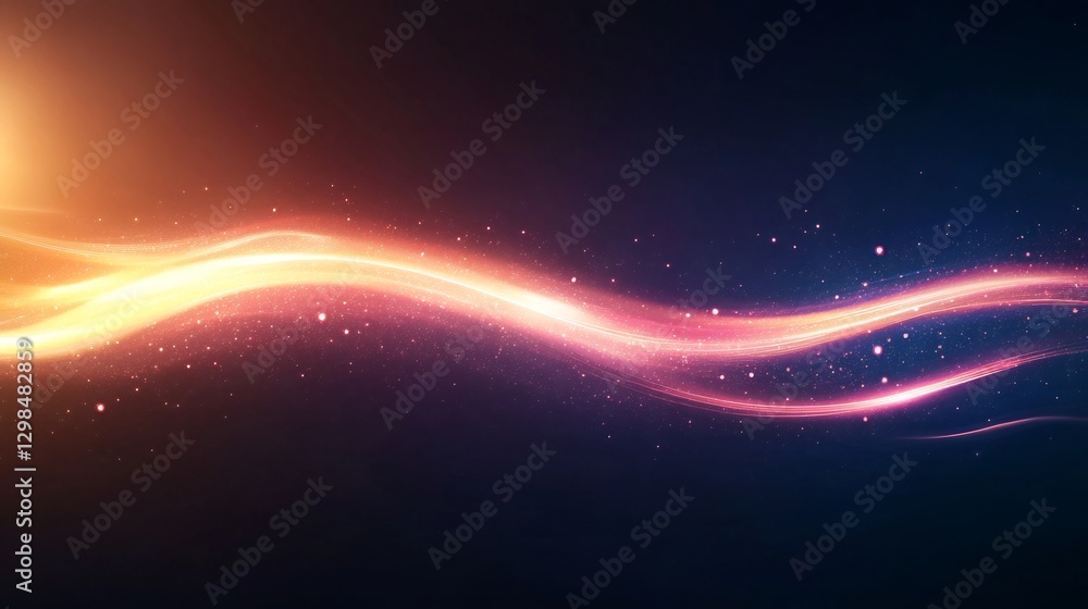 Fototapeta premium luminous waves blending into neon digital mist