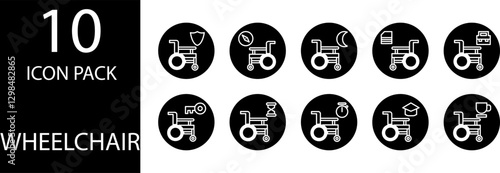 wheelchair Editable  Icon Set
