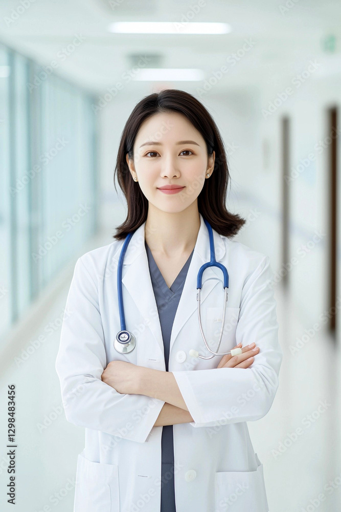 Confident Young Female Healthcare Professional in a Medical Setting Confident Young Female Healthcare Professional in a Medical Setting