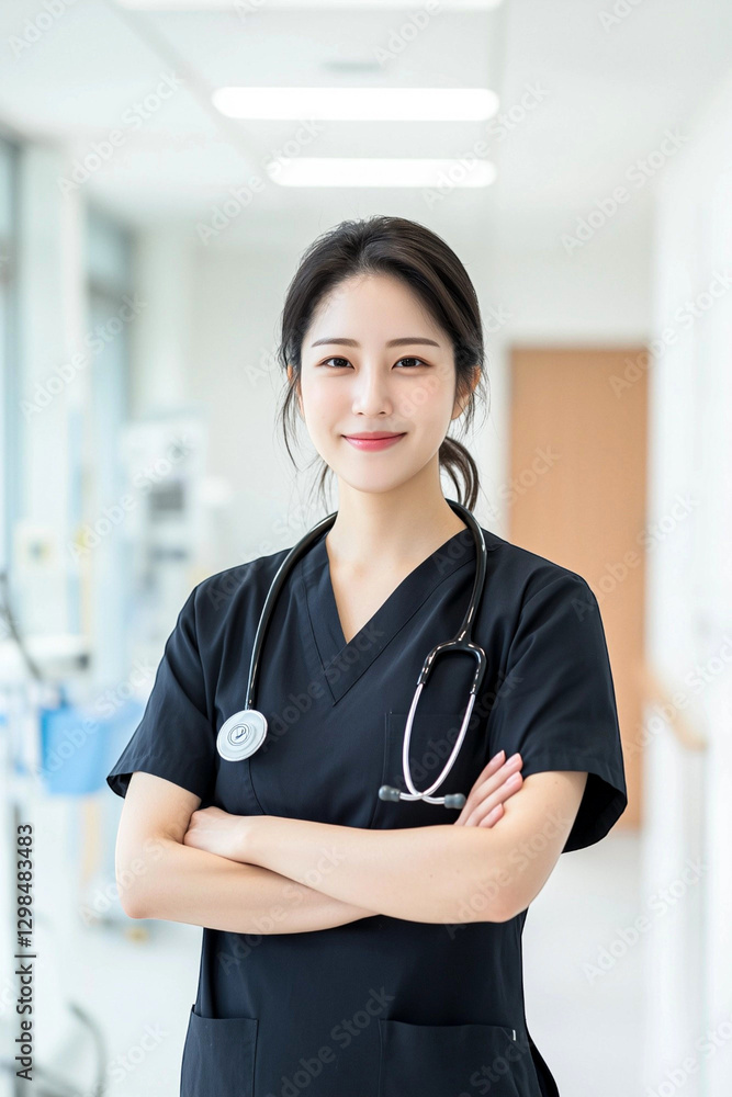 Confident Young Female Healthcare Professional in a Medical Setting