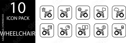 wheelchair Editable  Icon Set
