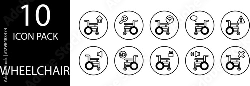 wheelchair Editable  Icon Set
