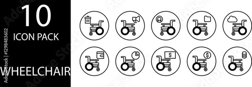 wheelchair Editable  Icon Set
