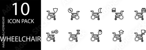 wheelchair Editable  Icon Set
